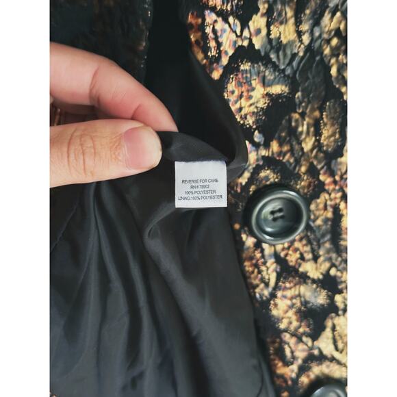 NWT Erin London Metallic Tortoise Snake Print 3-Button Blazer Jacket XL Mobwife - Picture 10 of 11